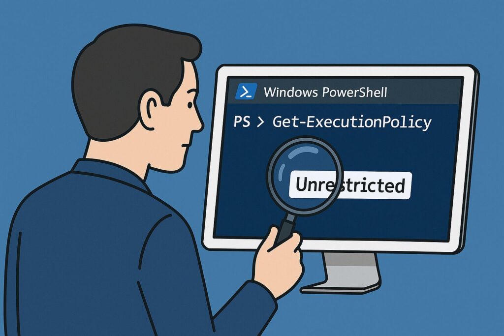 PowerShell実行ポリシーの確認方法のアイキャッチ画像