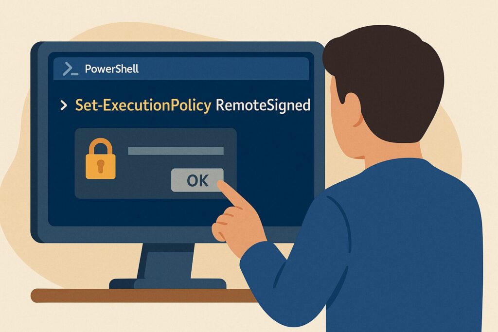 PowerShell実行ポリシーの設定方法のアイキャッチ画像