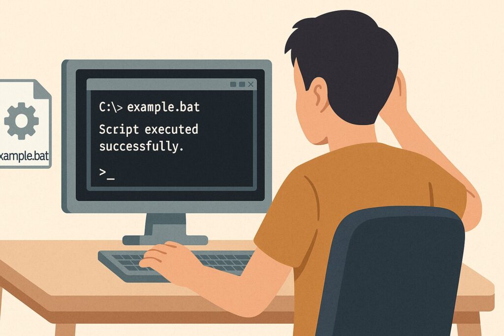 バッチファイルの実行結果のアイキャッチ画像