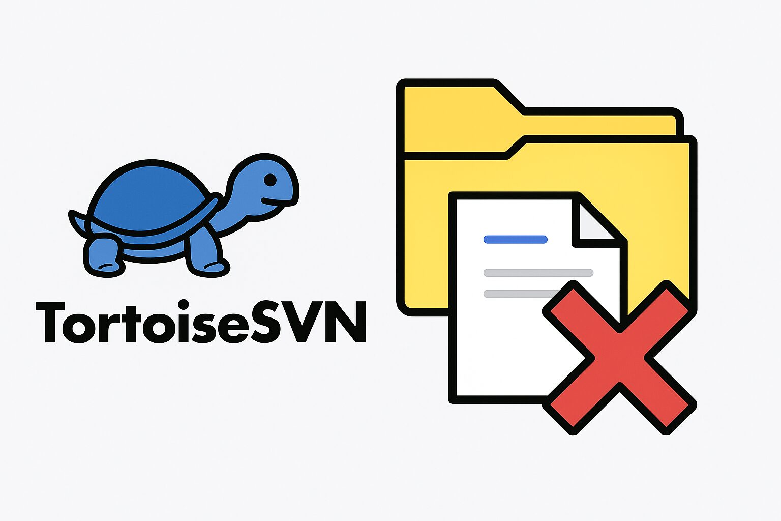 eye catching image of how to delete folder and file from tortoisesvn working copy and repository