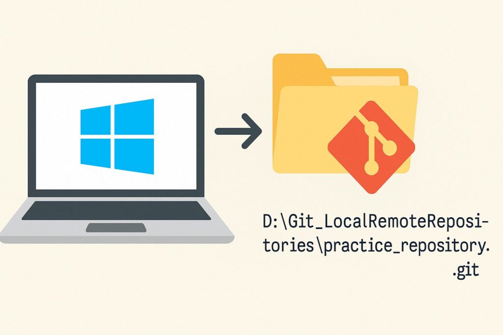 ローカルPCにGitリモートリポジトリを作成する方法のアイキャッチ画像