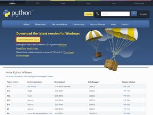「Download Python 3.13.4」ボタンを押す操作の画面キャプチャ