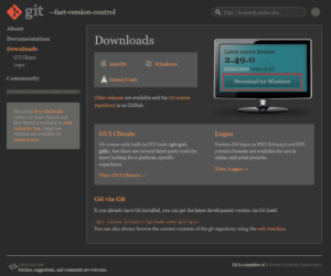「Download for Windows」ボタンを押す操作の画面キャプチャ