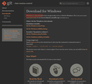 「Click here to download」リンクを押す操作の画面キャプチャ
