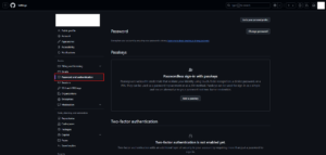 GitHub公式サイトの「Account security(アカウントセキュリティ)」ページを開く操作の画面キャプチャ