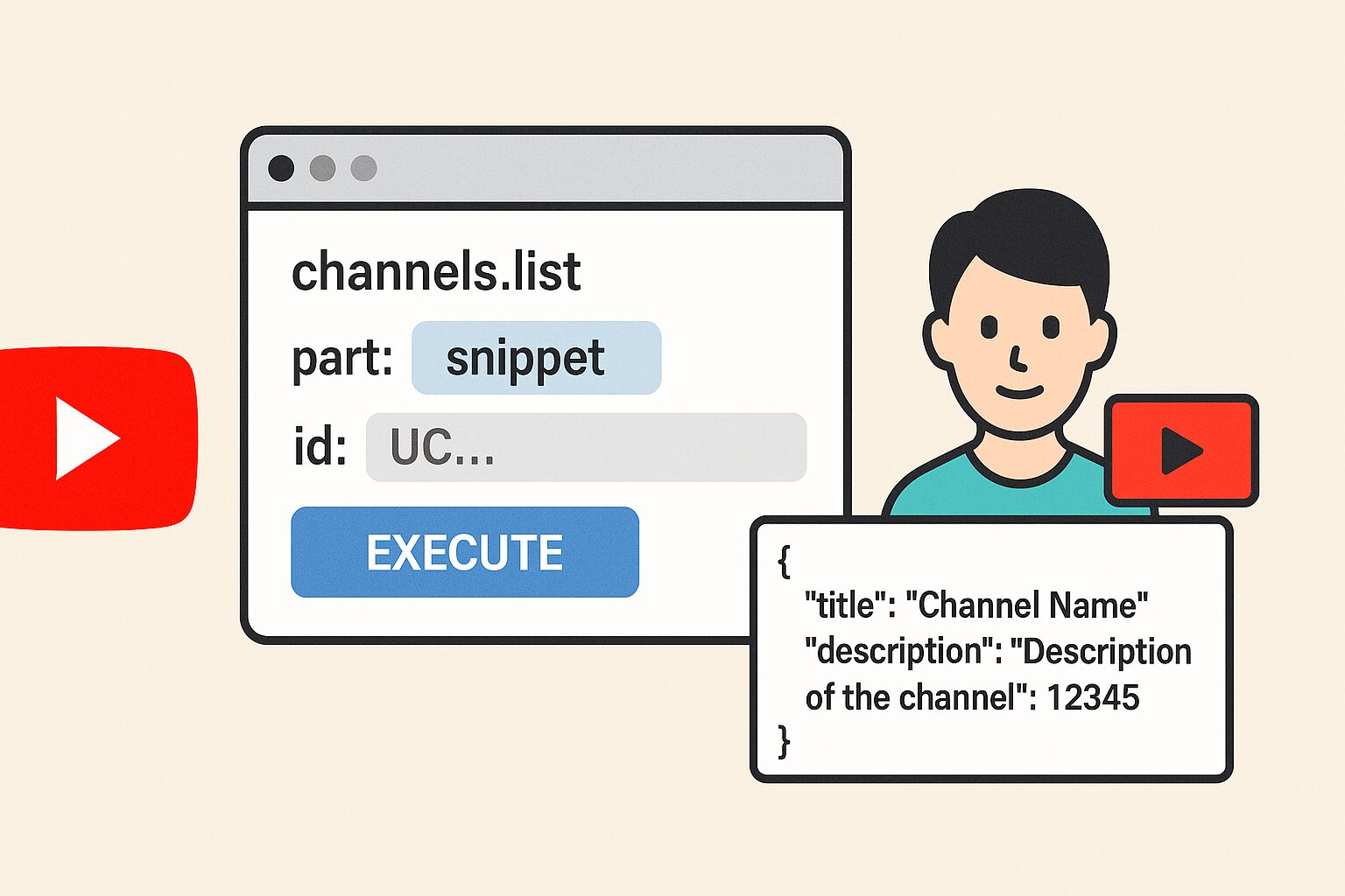 eye catching image of youtube data api channels resource