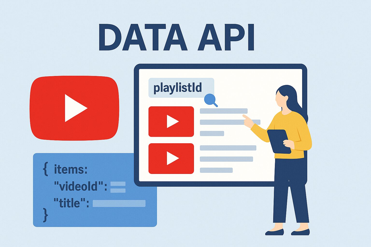 eye catching image of youtube data api playlistitems resource