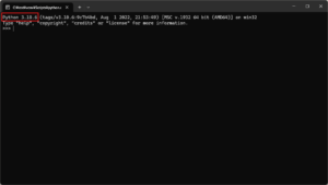 仮想環境で使うPythonのバージョンを指定する場合（pyコマンドの結果のpython実行ファイルのバージョン確認）の画面キャプチャ
