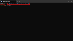 「D:\test」フォルダに作成した「venv」仮想環境（Python 3.10）を有効化する（スクリプト実行後）操作の画面キャプチャ