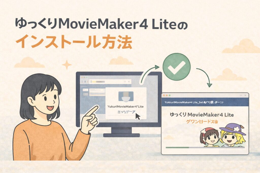 ゆっくりMovieMaker4 Liteのインストール方法のアイキャッチ画像