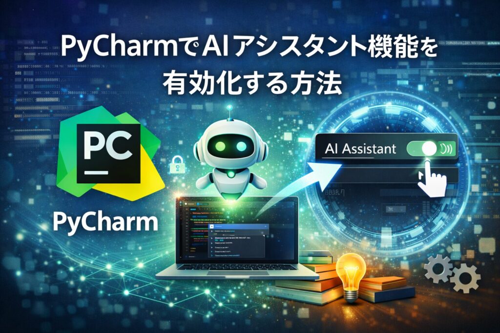 PyCharmでAIアシスタント機能を有効化する方法のアイキャッチ画像