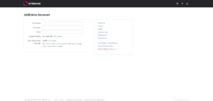 JetBrainsアカウント画面の画面キャプチャ