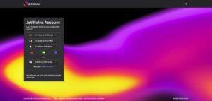 JetBrainsアカウントの公式サイトを開く操作の画面キャプチャ