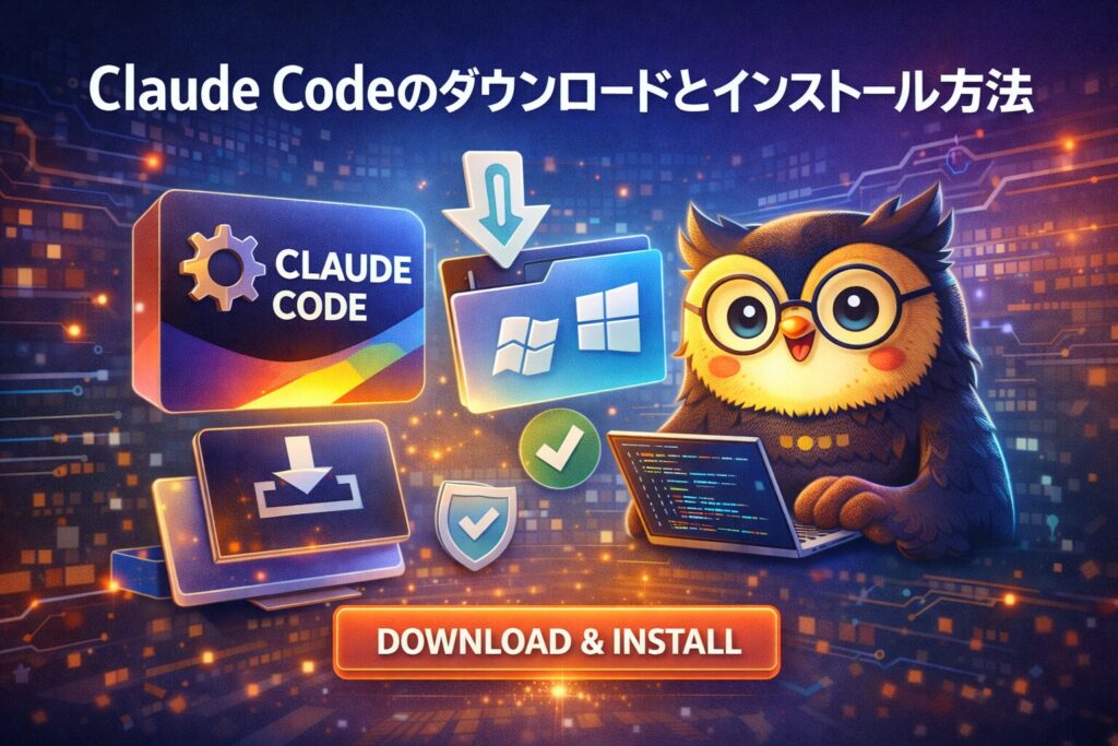 Claude Codeのダウンロードとインストール方法のアイキャッチ画像
