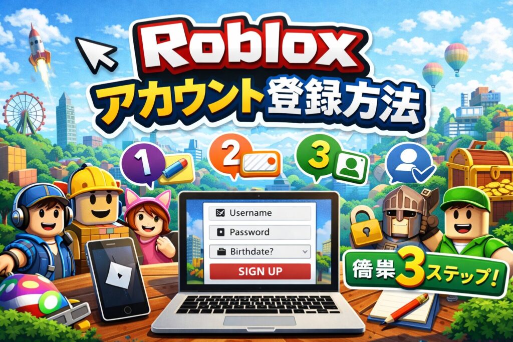 Robloxアカウント登録方法のアイキャッチ画像