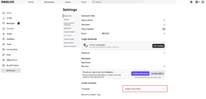 「Settings」画面が表示されるため、「Language」の設定を「English (United States)」から「日本語」に変更する（変更前）の画面キャプチャ