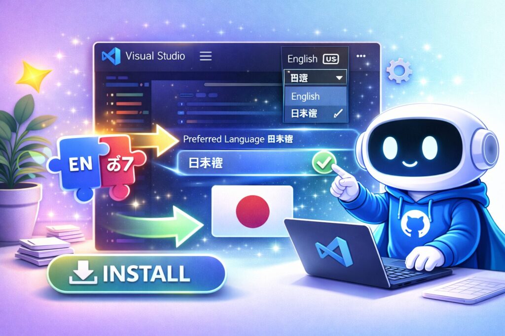 Visual Studio Codeを日本語化する方法のアイキャッチ画像