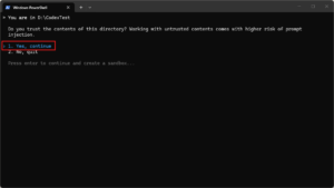 codexコマンドを試し打ちする操作の画面キャプチャ（実行結果例）
