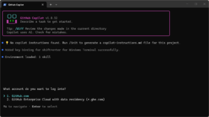 「/login」コマンドを使用してログインするように促されるため、「/login」を入力し、「Enter」キーを押する操作の画面キャプチャ（実行結果例）