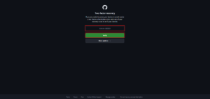 復旧コードを入力し、「Verify」ボタンを押す操作の画面キャプチャ