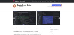 「Claude Code [Beta]」ページの「Get」ボタンが「Install to PyCharm NNNN.N（使用しているPyCharmのバージョン）」ボタンに変わるため、そのまま押す操作の画面キャプチャ