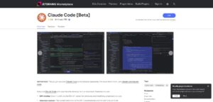 JETBRAINS Marketplaceの「Claude Code [Beta]」ページを開く操作の画面キャプチャ