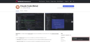 「Claude Code [Beta]」ページの右下辺りに、成功メッセージが表示され、PyCharmを確認するように促すメッセージが表示される操作の画面キャプチャ