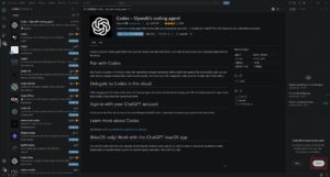 Codexのサイドバーの下部にCodexの説明が表示されるため、説明が終わるまで「Next」ボタンを押し続ける操作の画面キャプチャ2