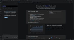 「Gemini Code Assist」サイドバーでチャットが使えるようになる操作の画面キャプチャ