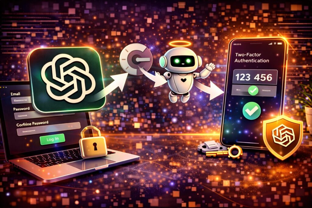 ChatGPT（OpenAI）アカウントで二段階認証を設定する方法の画面キャプチャ