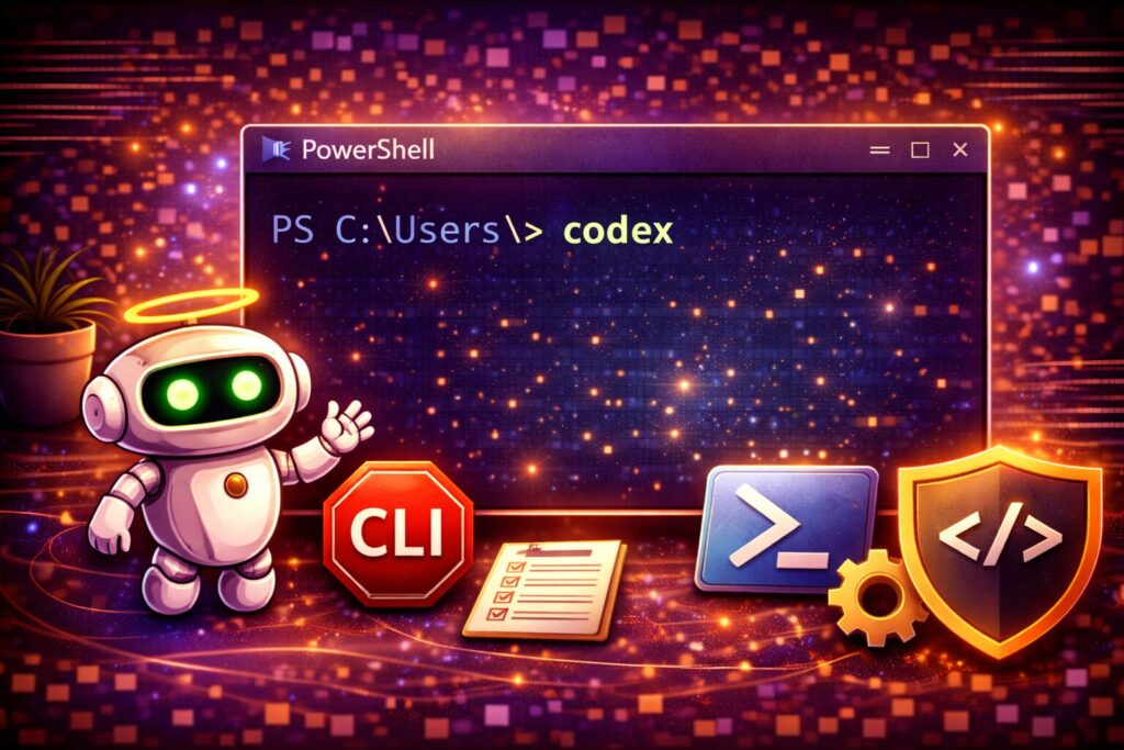 （任意）ターミナル（PowerShell）で「codex」コマンドを試し打ちするアイキャッチ画像